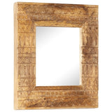 Hand-Carved Mirror 50x50x2.5 cm Solid Mango Wood 321647
