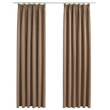 Blackout Curtains with Hooks 2 pcs Taupe 140x245 cm 134440