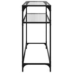 ZNTS Console Table with Transparent Glass Top 98x35x81 cm Steel 846026