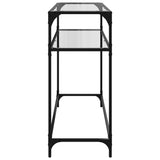 ZNTS Console Table with Transparent Glass Top 98x35x81 cm Steel 846026