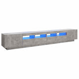 TV Cabinet with LED Lights Concrete Grey 260x35x40 cm 3081919