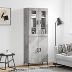 Highboard Concrete Grey 69.5x34x180 cm Engineered Wood 3198213