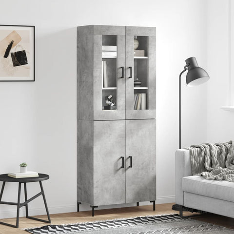 Highboard Concrete Grey 69.5x34x180 cm Engineered Wood 3198213