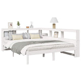 Bookcase Bed without Mattress White 150x200 cm Solid Wood Pine 3324315