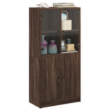 Highboard with Doors Brown Oak 68x37x142 cm Engineered Wood 3295870