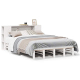 Bookcase Bed without Mattress White 140x190 cm Solid Wood 3323897
