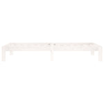 Bed Frame without Mattress White Solid Wood Pine 90x200cm 810351
