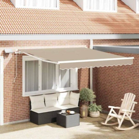 Retractable Awning with Manual Beige 300 x 250 cm Fabric 3330052