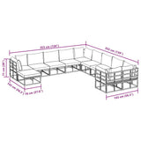 Garden Sofa Set 11 pcs Black Aluminium 3378940