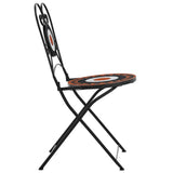 Bistro Chairs Foldable 2 pcs Terracotta and White Ceramic 4003406