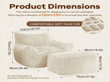 Bean Bag Chair Footrest, Soft Comfy Velvet Fur Fabric Lazy Sofa, High-Density Shredded Foam T5592P445292