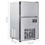 Ice Cube Maker with Door Silver 43 x 40 x 71 cm Stainless Steel 51102