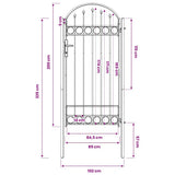 Fence Gate "ASSEN" with Arched Top Steel 102x200 cm Black 146339