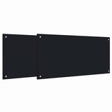 Kitchen Backsplash 2 pcs Black 100 x 50 cm Tempered Glass 3415441