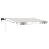 Manual Retractable Awning with LEDs Light Grey and White 3425700