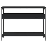 Console Table with Shelf Black 100x29x75cm Engineered Wood 837717