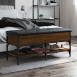 Shoe Bench Brown Oak 102x42x45 cm Engineered Wood 835201