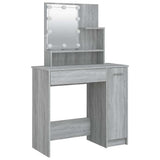 Dressing Table with LED Grey Sonoma 86.5x35x136 cm 820485