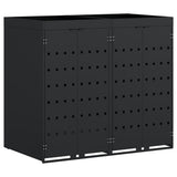 Wheelie Bin Storage for 2 Bins Black 136 x 77.5 x 121.5 cm 3394738