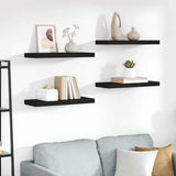 Floating Wall Shelves 4 pcs Black 60x23.5x3.8 cm MDF 323834