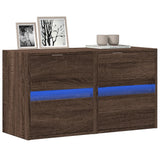 TV Wall Cabinets with LED Lights 2 pcs Brown Oak 41x31x45 cm 852284