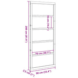 Barn Door Natural 90 x 2.5 x 208 cm Solid Pine Wood 42047138