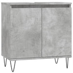 ZNTS 3 Piece Bathroom Cabinet Set Concrete Grey Engineered Wood 3187793