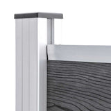 Fence Panel Set WPC 526x146 cm Grey 3070456