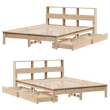 Bookcase Bed without Mattress 140x200 cm Solid Wood Pine 3309809