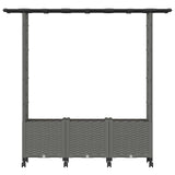Raised Bed with Trellis and Roof Light Grey 162.5 x 40 x 142 cm 3423119