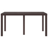 Garden Dining Table Brown 150 x 100 x 73 cm Poly Rattan 871685