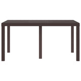 Garden Table Brown 150 x 100 x 73 cm Poly Rattan 871685