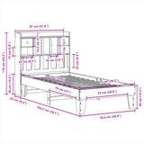 Bed Frame without Mattress Wax Brown 75x190 cm Small Single Solid Wood Pine 3308869
