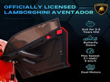 Lamborghini Licensed 12V kids Electric Car w/ Butterfly Doors, Remote, Music, Horn, Suspension - Red T3398P348405