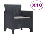 Garden Dining Set 11 pcs Anthracite Polypropylene 3378594