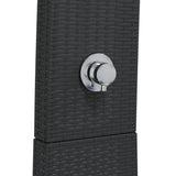 Outdoor Shower Black 55x60x224 cm Poly Rattan and Acacia Wood 368209