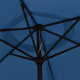 Garden Parasol with LED Lights and Steel Pole 300 cm Azure 47135