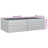 Garden Raised Bed 160x80x45 cm Galvanized Steel Silver 316884