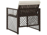 Garden Chairs with Cushions 4 pcs Brown Poly Rattan 364952