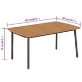 Dining Table Brown Solid Acacia wood Large Durable Dining Table 44234