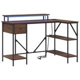 Desk with Drawer Brown Oak 120 x 79 x 86.5 cm Engineered Wood 859404