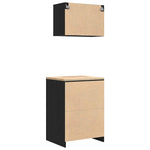 ZNTS Garage Cabinets 2 pcs Black Engineered Wood 3328306