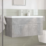Bathroom Sink Cabinet with Built-in Basin and Faucet Concrete Grey 3324891