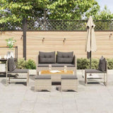 Garden Sofa Set 6 pcs Light grey and dark grey Poly Rattan 4104705