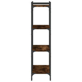 Bookcase 4-Tier Smoked Oak 60x30x120 cm Engineered Wood 837654