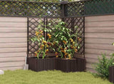 Garden Planter 3 pcs Brown 80 x 80 x 143 cm PP 42002818