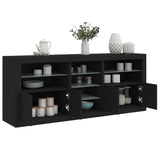 Sideboard with LED Lights Black 181.5x37x67 cm 3209038