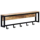 Coat Rack 87x10x27 cm Solid Rough Wood Mango 358920