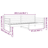 Day Bed without Mattress 80x200cm Solid Wood Pine 814679