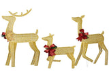 3-Piece Lighted Christmas Reindeer Family Set Outdoor Decorations, Weather Proof 2D Deer Family Set 50842289